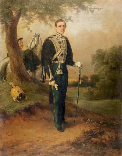 Mikhail Yuryevich Lermontov (1814-41) by Russian School