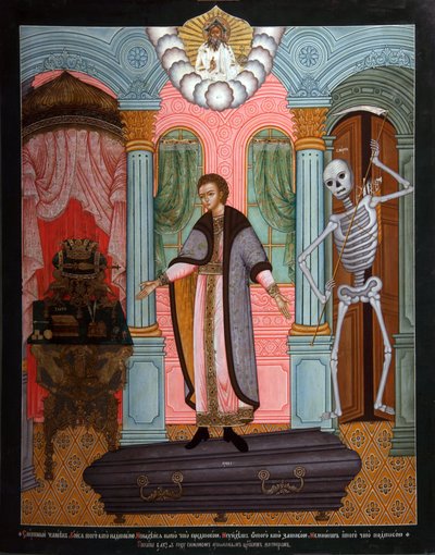 Mortal man Parable by Russian icon.