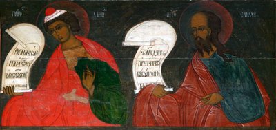 The Prophets Daniel and Elisha, 16th century by Russian icon.