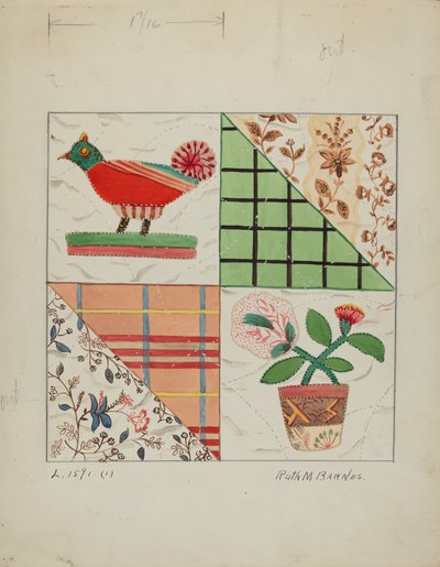 Applique Quilt, c. 1936 by Ruth M Barnes