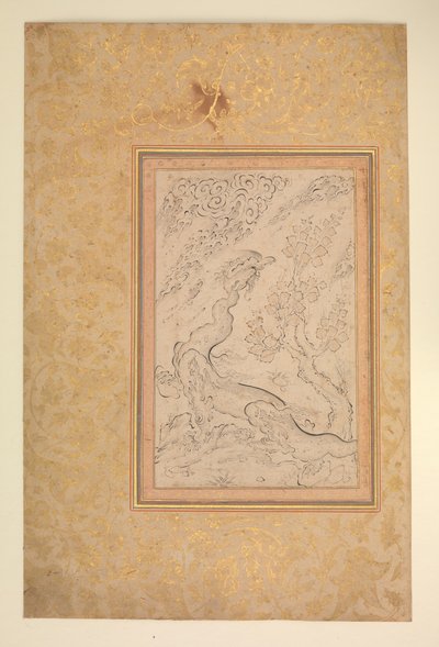 Dragon and Clouds, ca. 1600 by Sadiqi Beg.