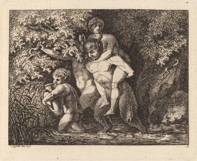 Satyr Carrying a Nymph on His Back by Salomon Gessner