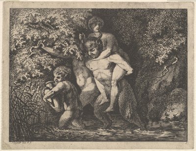 Satyr Family, on the Move by Salomon Gessner