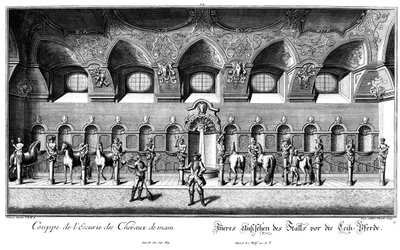 Interior View of the Stable for the Horses by Salomon Kleiner