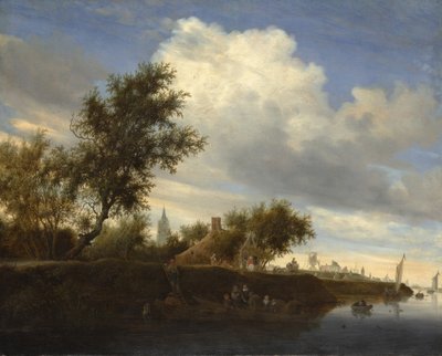 Ferry near Gorinchem by Salomon Ruysdael