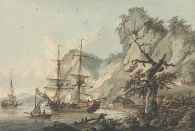 Merchant Ship off Shore by Samuel Atkins