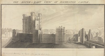 The South-East View of Rochester Castle by Samuel Buck