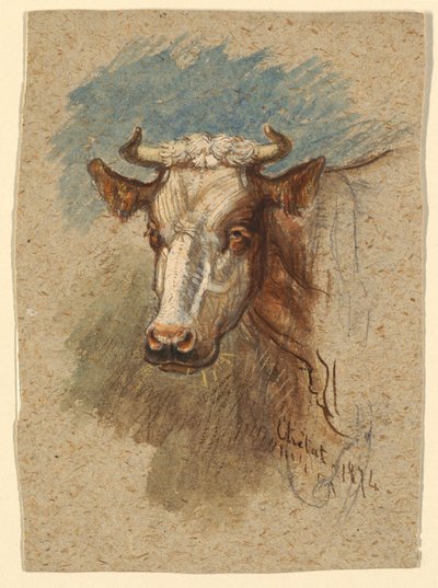 Head of a Cow, Étretat by Samuel Colman