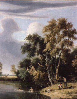 Boys Bathing in a Stream by Samuel David Colkett