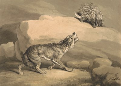Fox and the Hedgehog (Porcupine) by Samuel Howitt