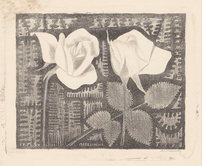 Two roses by Samuel Jessurun de Mesquita (signed by artist)