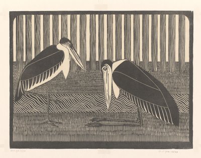 Two Marabou Storks by Samuel Jessurun de Mesquita