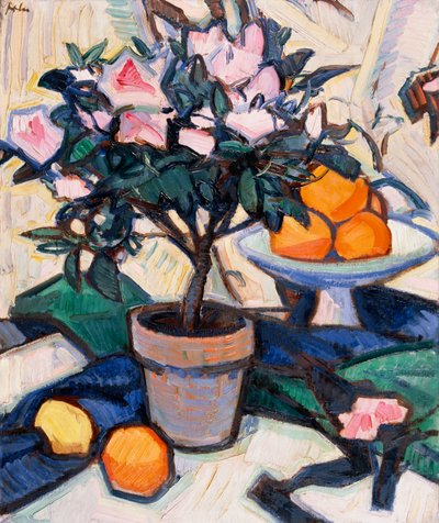 Pink Azalea and Oranges by Samuel John Peploe