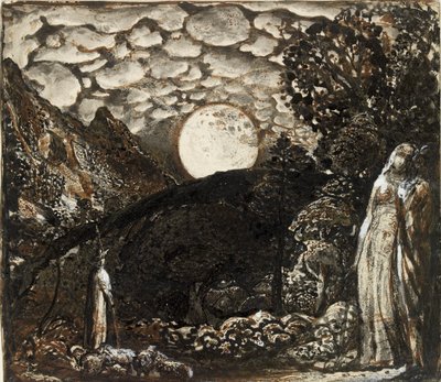 Shepherds under a Full Moon, c1829-1830 by Samuel Palmer