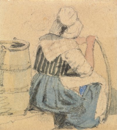 A Seated Peasant Woman by Samuel Prout