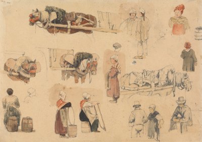 Sketches of Peasants and Work-Horses by Samuel Prout