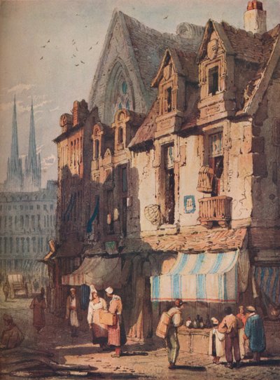 Street Scene, Bayeux, Normandy by Samuel Prout