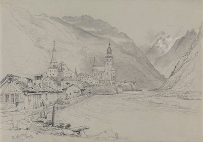 Visp or Viege, near Brig by Samuel Prout