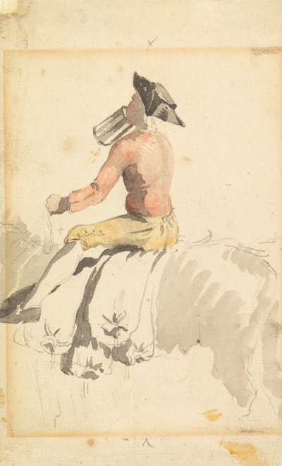 A Groom on Horseback, Drinking by Samuel Scott