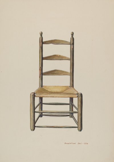 Pennsylvania Ladder Back Chair by Samuel W. Ford