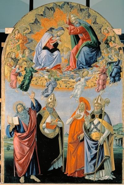 Coronation of Mary with Four Saints by Sandro Botticelli