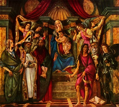 Madonna Enthroned with Six Saints by Sandro Botticelli