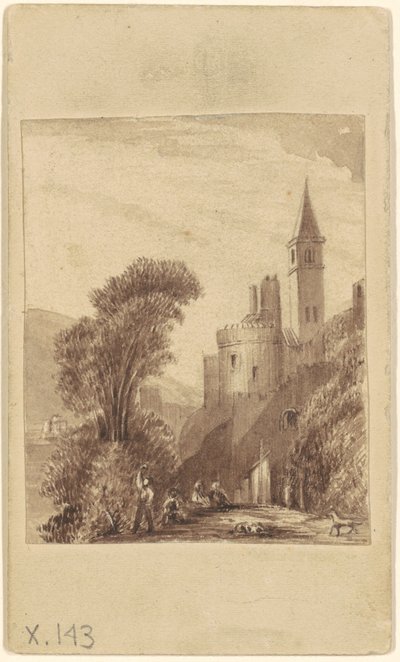 Castle and Figures by Sanford Robinson Gifford