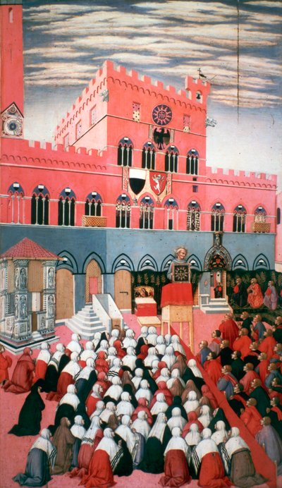 The Sermon of Saint Bernardino by Sano di Pietro