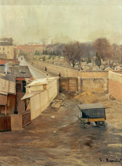 View of the Montmartre Cemetery by Santiago Rusiñol