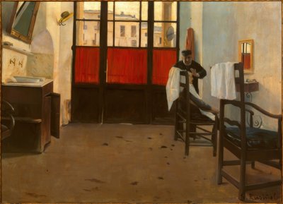 The Barber of Puigcerdà by Santiago Rusiñol