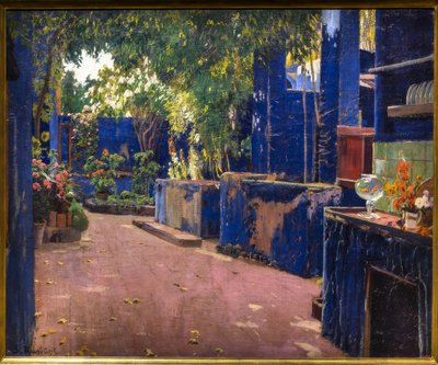 The Blue Patio by Santiago Rusiñol