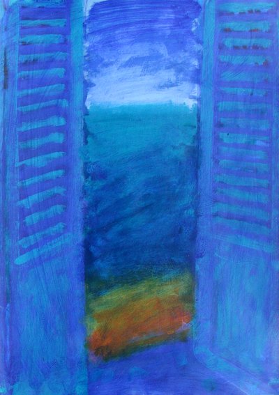 Blue Shutters by Sara Hayward