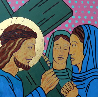 Jesus and the Women of Jerusalem by Sara Hayward