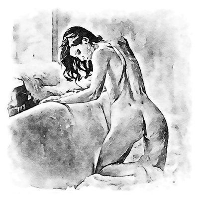 Naked Woman on Sofa by SaskiaBJ