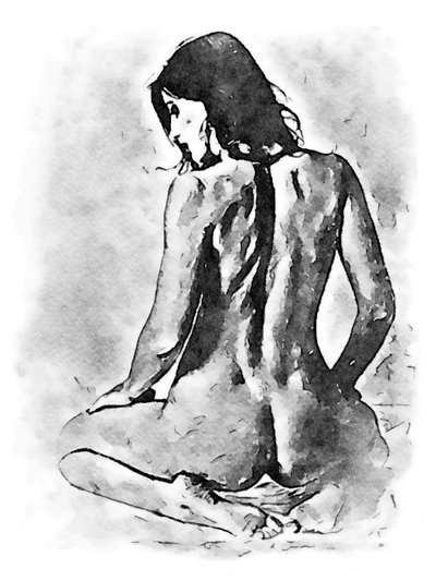 Beautiful Woman on Knees by SaskiaBJ