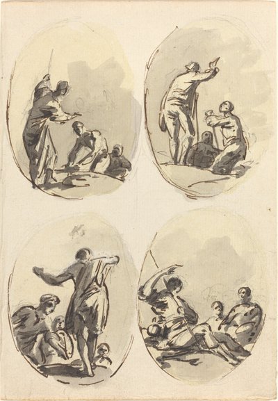 Four Oval Compositions by Sawrey Gilpin