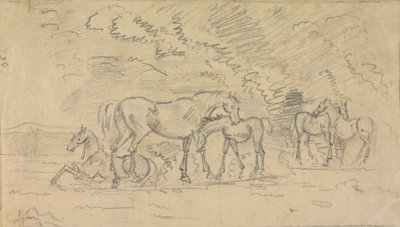 Horses in a Meadow by Sawrey Gilpin