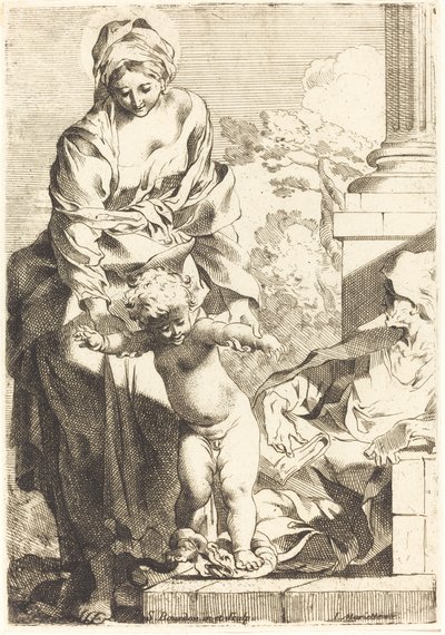 Virgin and Child Trampling on Sin by Sébastien Bourdon