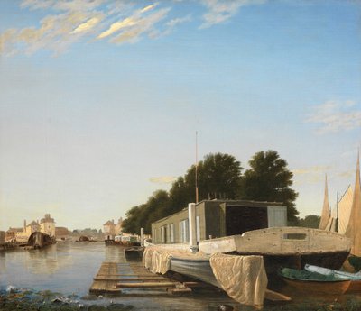 Barges at a Mooring by Scandinavian School