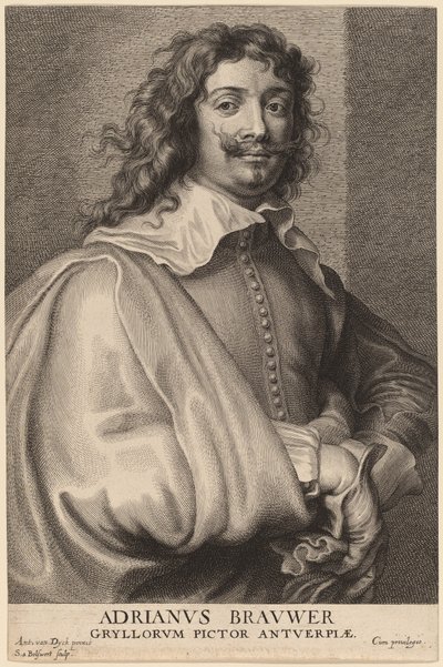 Adriaen Brouwer by Schelte Adams Bolswert after Sir Anthony van Dyck