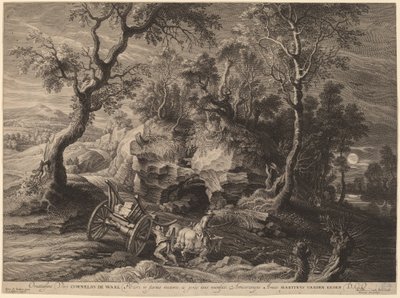 Rocky Landscape by Schelte Adams Bolswert after Sir Peter Paul Rubens