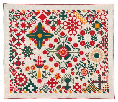 A Floral Applique Quilt, Possibly Pennsylvania by School American