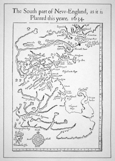 Map including Massachusetts Bay by School American