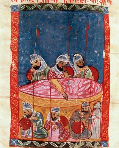 Guards at the Tomb of Christ (Miniature) by School Armenian