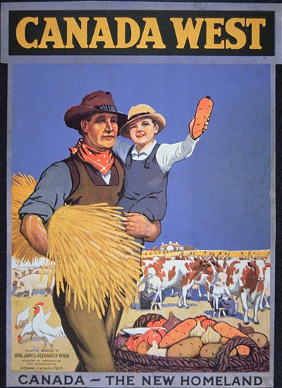 Poster promoting immigration to Canada by School Canadian