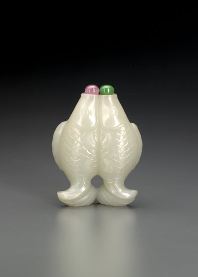 Twin Fish Snuff Bottle by School Chinese