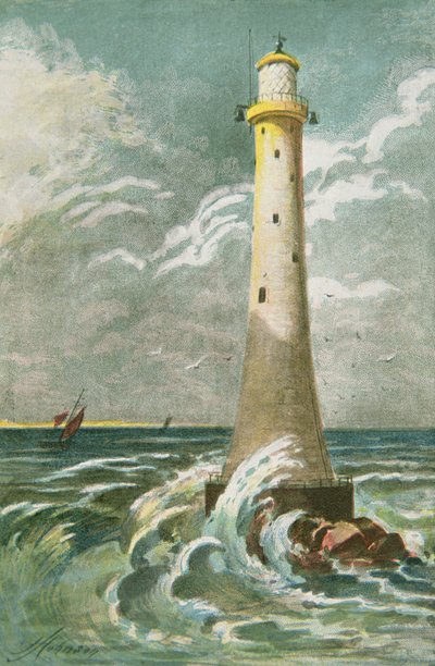 Eddystone Lighthouse off Plymouth by School English