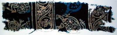 Block-Printed Textile Fragment, Indian by School Indian