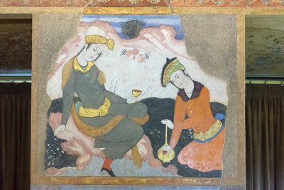 Fresco at Chehel Sotoun palace, Esfahan, Iran by School Iranian