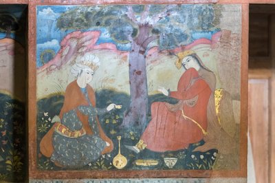 Fresco at Chehel Sotoun Palace, Esfahan, Iran by School Iranian